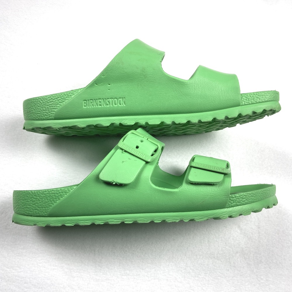Birkenstock Arizona EVA Sandals Lime Green Waterproof Slides Size 6M & 8W - Picture 5 of 7
